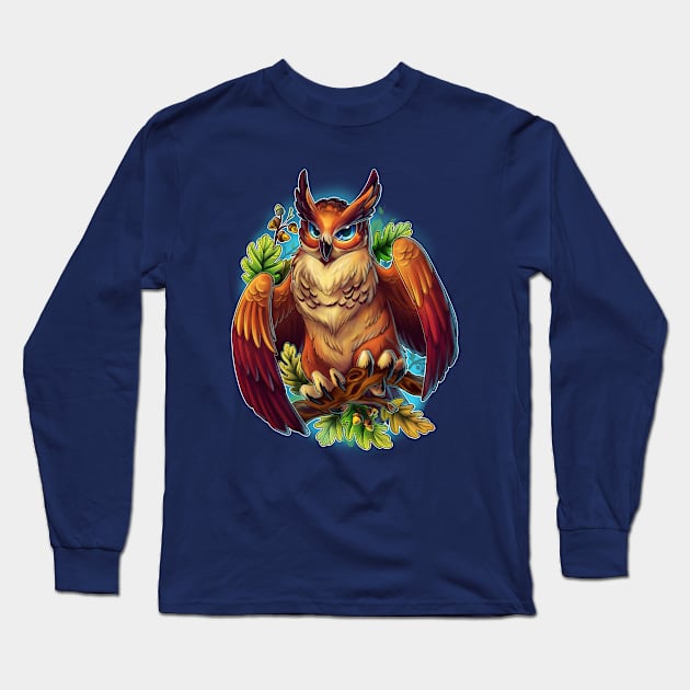 Oak Tree Owl Long Sleeve T-Shirt by KaceyMeg